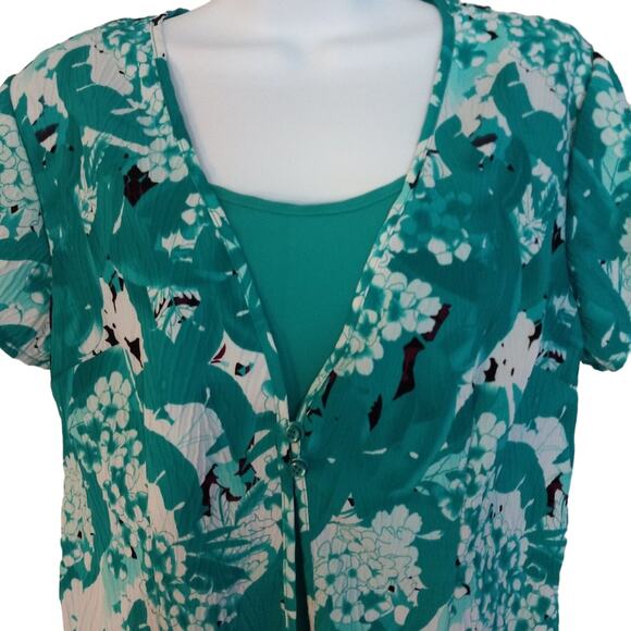 Laura Scott Floral Print Top w/Attached Tank - Picture 2 of 10